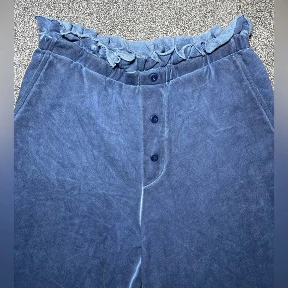 Something Navy Taylor Ruffle Easy Fit Embroidered Boho Lounge Sweatpants Size S - Picture 3 of 8